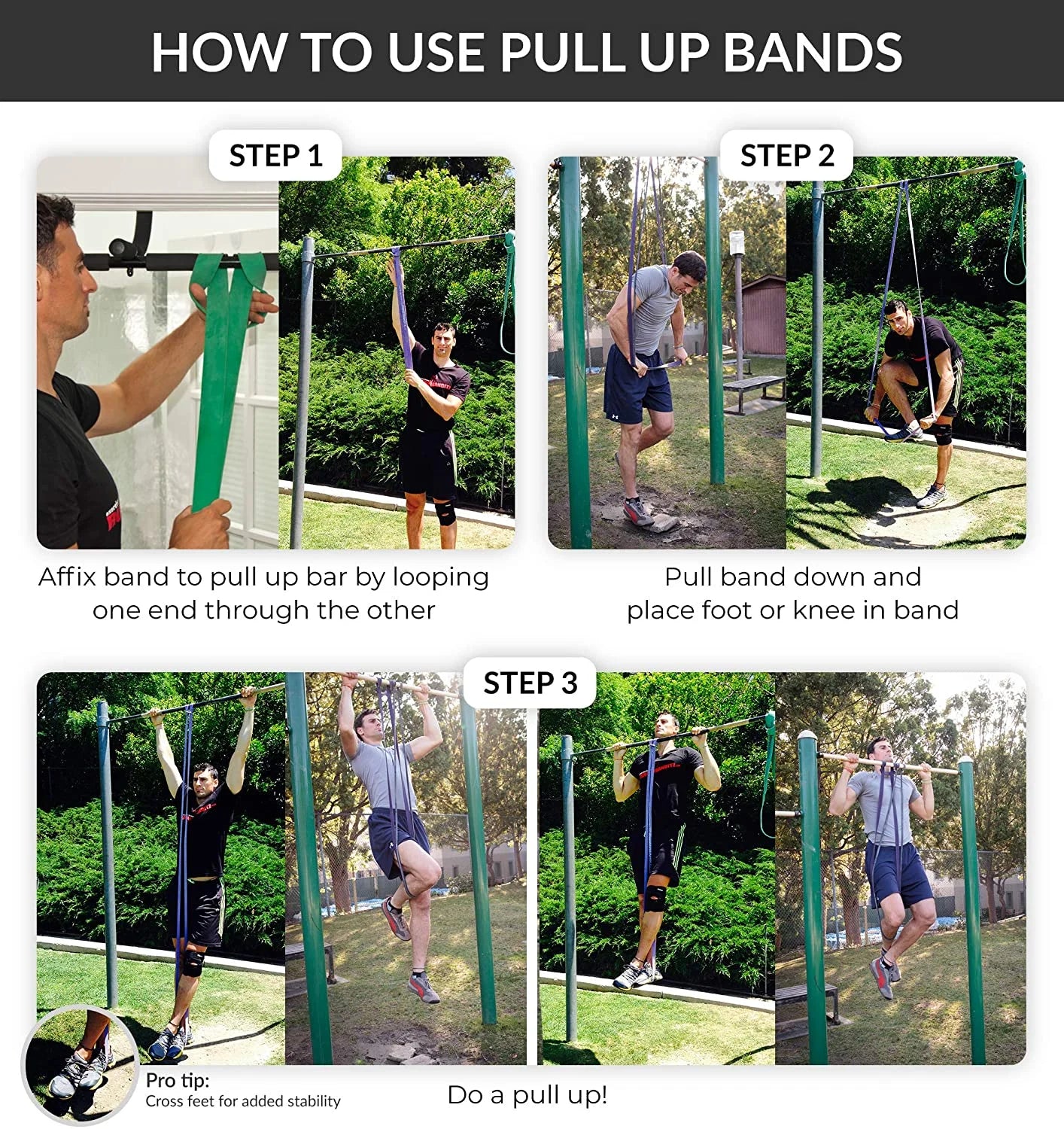 Resistance and Workout Bands for Pull-Up Assistance and Exercise