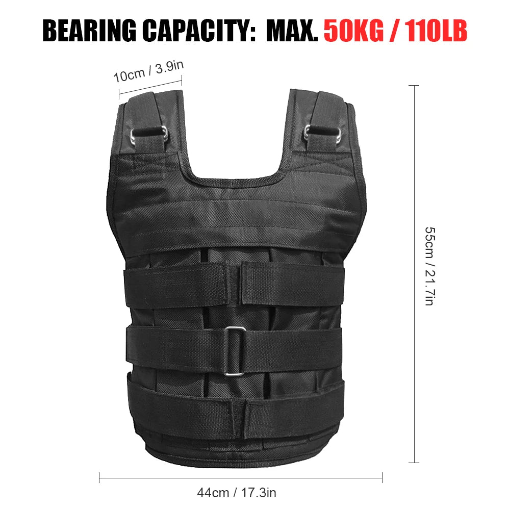 Adjustable Oxford Weighted Vest for Strength Training - 110LB Maximum Load (Weights Not Included)