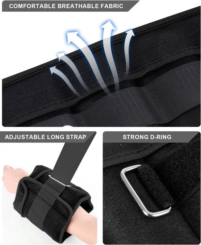 Adjustable Ankle Weights with Removable Weights, Available in Pairs from 1 to 20 lbs for Jogging, Gymnastics, Aerobics, and Physical Therapy