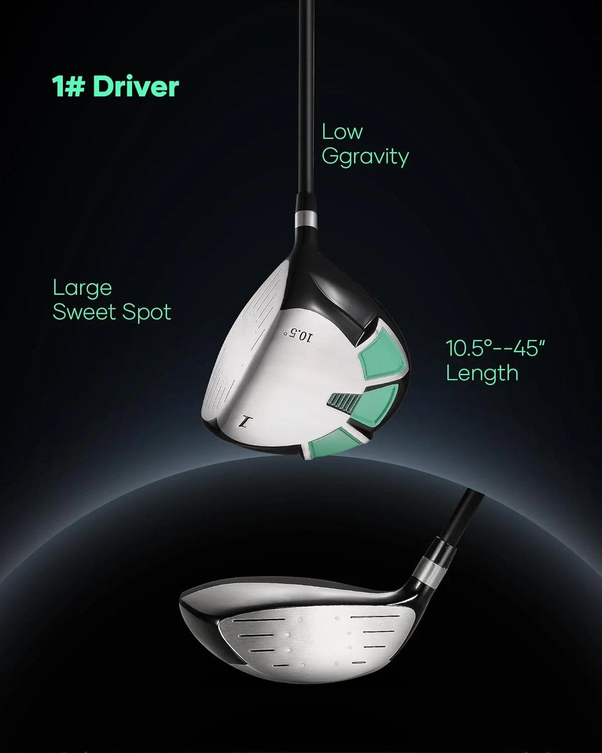 9-Piece Right-Handed Golf Club Set with Stand Bag and 3 Bonus Head Covers