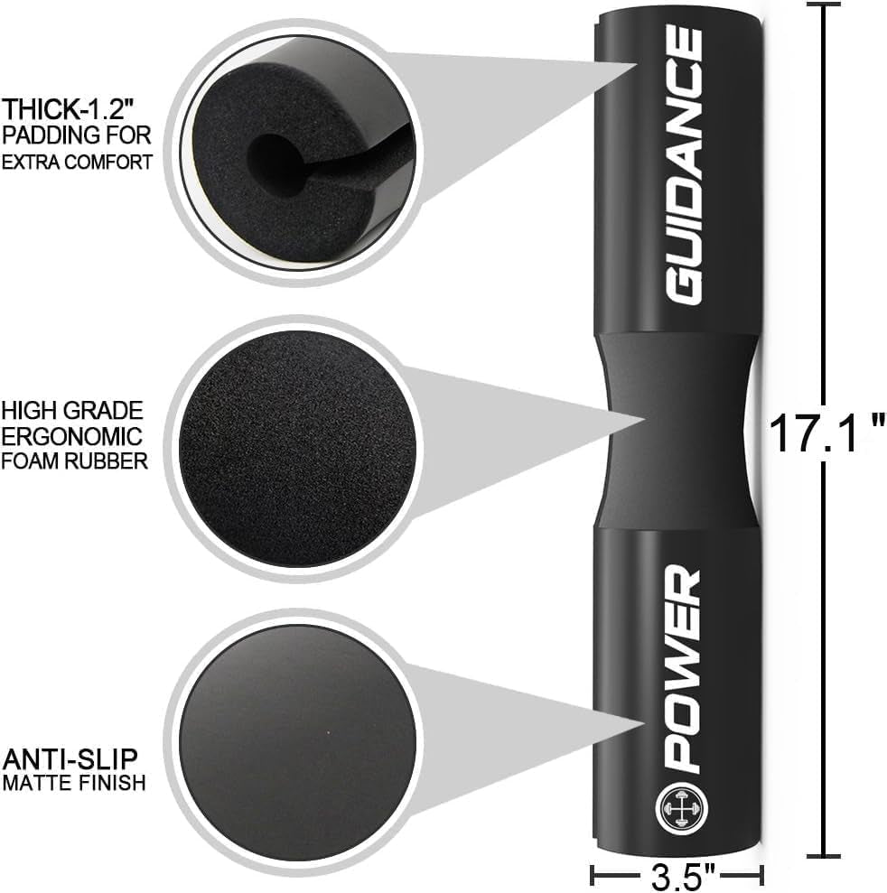 Barbell Squat Pad - Ergonomic Neck and Shoulder Protection for Squats, Lunges, Hip Thrusts, and Weightlifting - Compatible with Standard and Olympic Bars