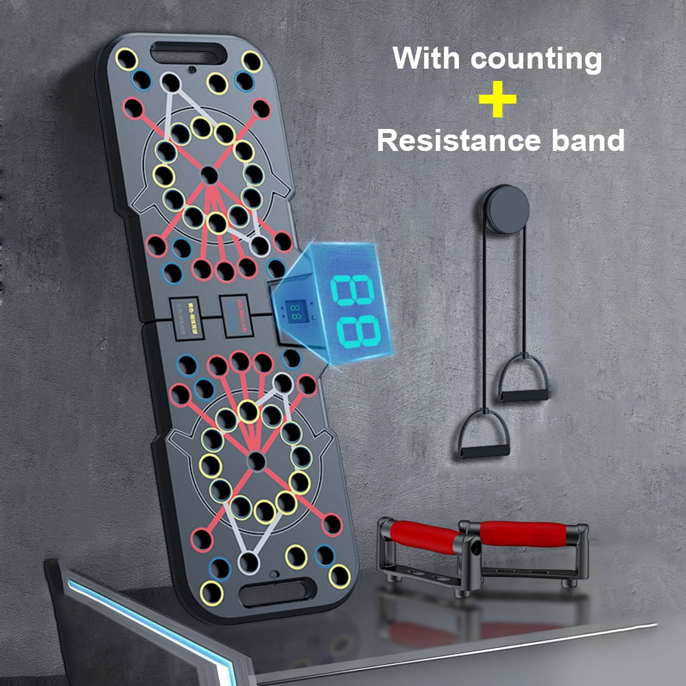 Professional Push-Up Board with Smart Counting Function, 60-in-1 Multi-Function Foldable and Portable Push-Up Bar, Ergonomic Push-Up Handles for Home and Gym Strength Training Equipment for Men